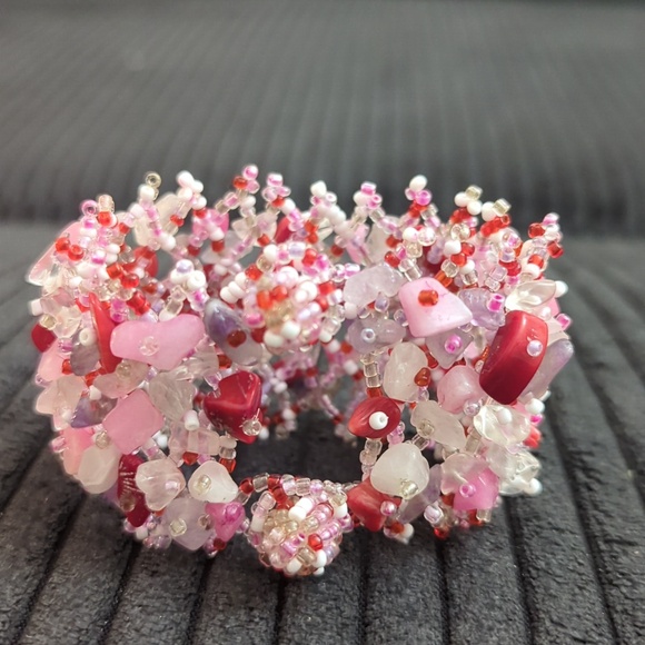 Pink Koala Genuine Leather Coin Pouch with Beaded Stone Chips Bracelet - Picture 5 of 7